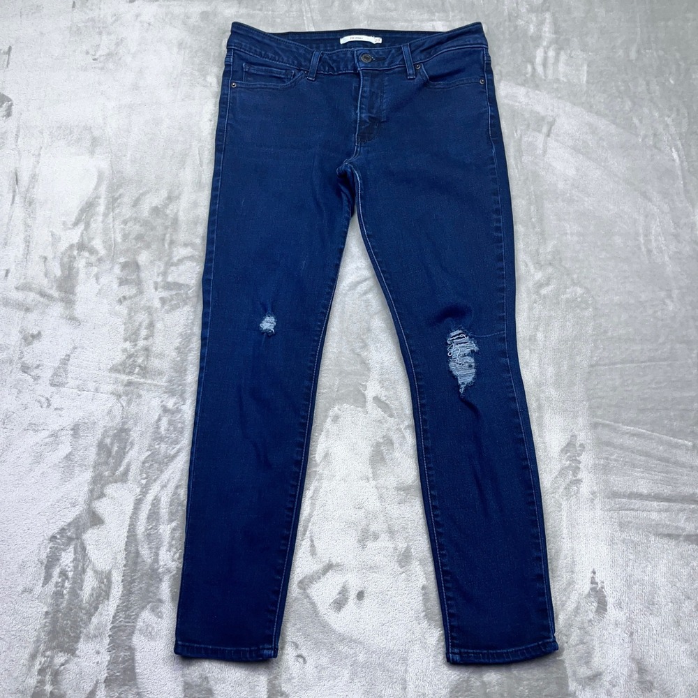 Levi's 711 Skinny Jeans Women's Distressed‎ Denim Sz 29 Grunge Boho Retro Barn